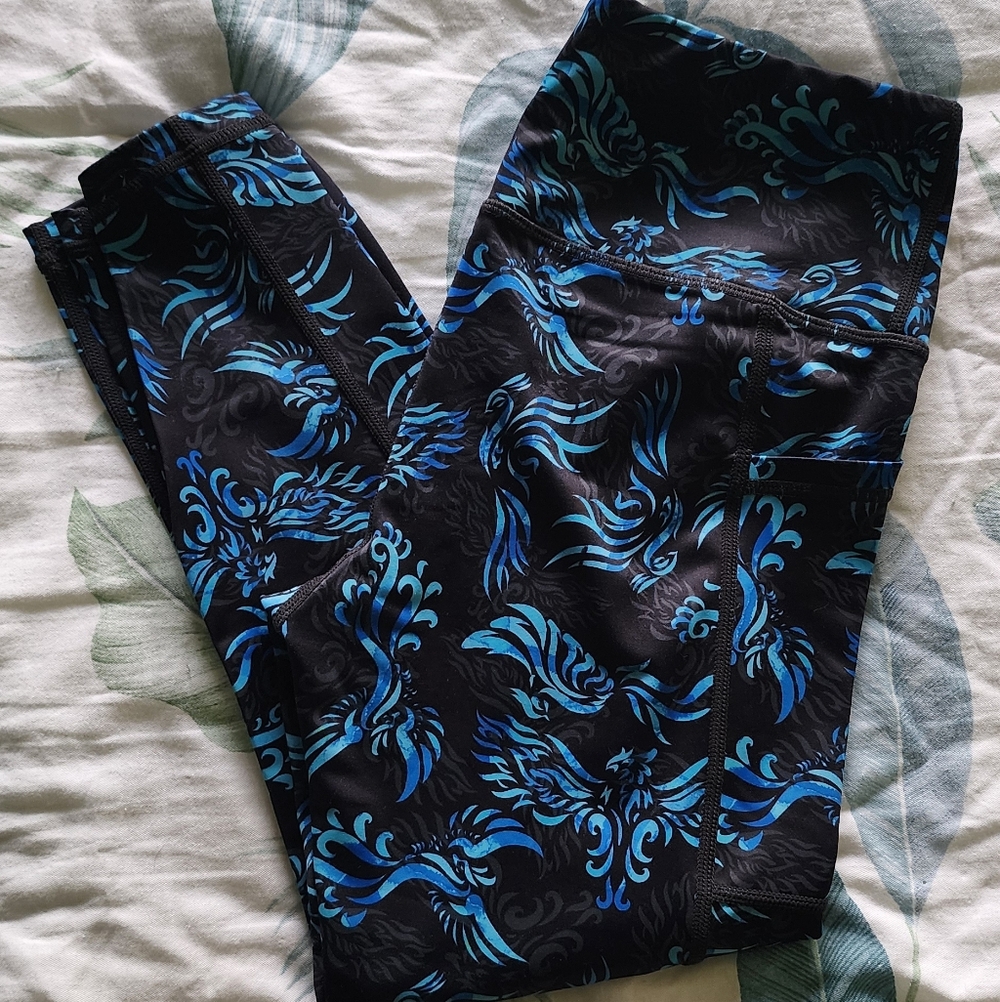 CVG Capri Length Blue Phoenix Leggings